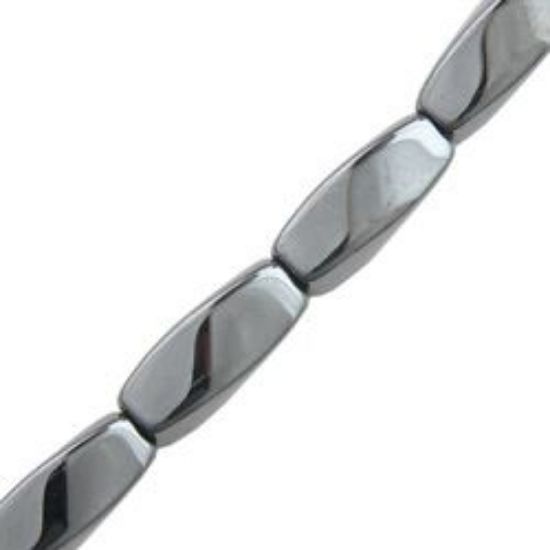 Picture of Hematine Twist Bead 5x12mm, 16" Strand