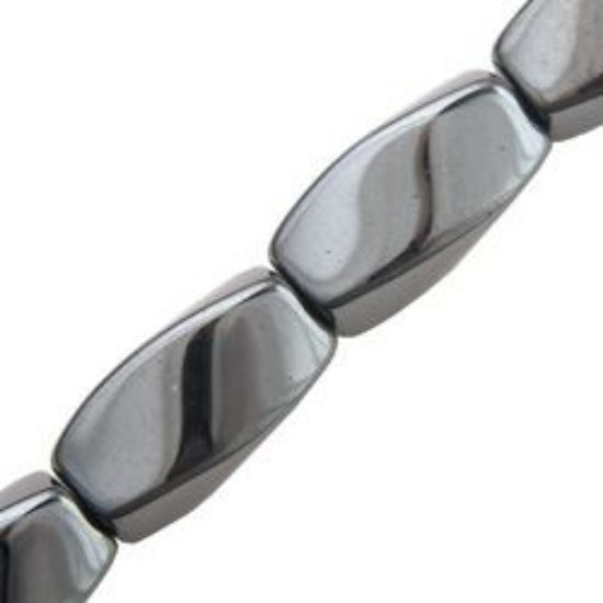 Picture of Hematine Twist Bead 6x12mm, 16" Strand