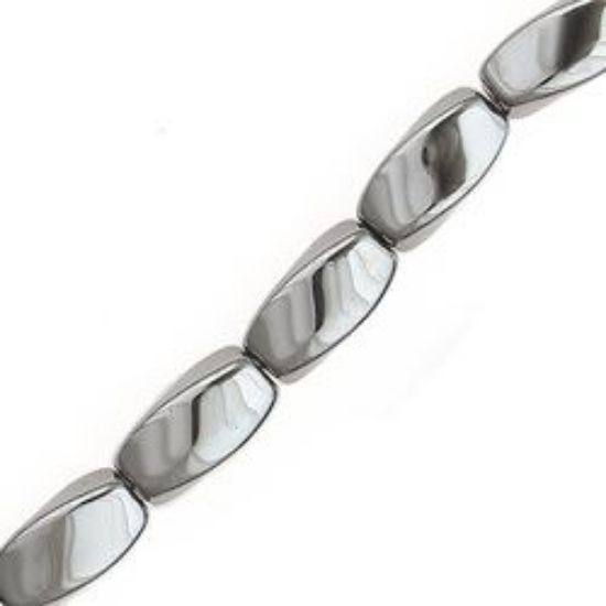 Picture of Hematine Twist Bead 8x16mm, 16" Strand