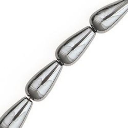 Picture of Hematine Tear Drop Bead 8x16mm, 16" Strand