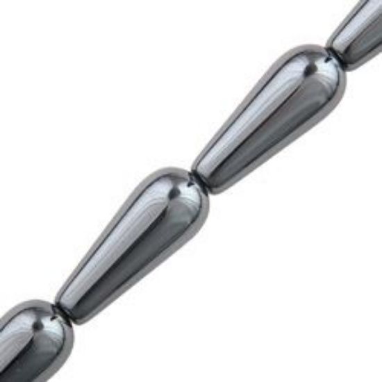 Picture of Hematine Tear Drop Bead 8x21mm, 16" Strand