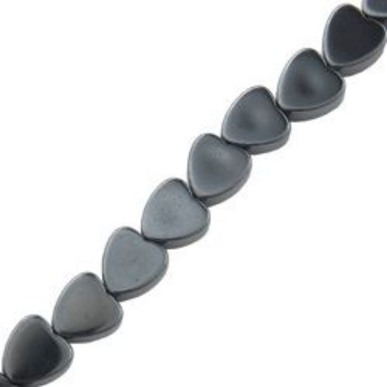 Picture of Hematine Flat Heart 4mm, 16" Strand