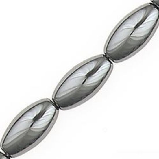 Picture of Hematine Rice Bead 6x12mm, 16" Strand