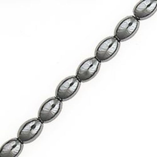 Picture of Hematine Rice Bead 3x5mm, 16" Strand