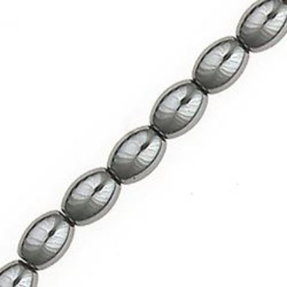 Picture of Hematine Rice Bead 4x6mm, 16" Strand