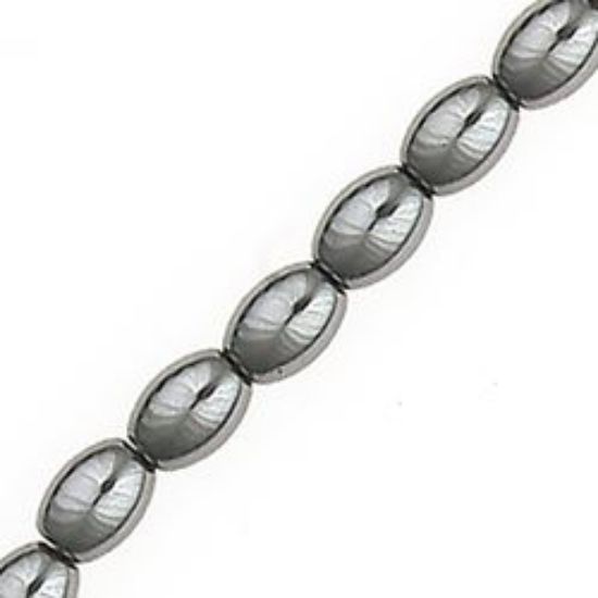 Picture of Hematine Rice Bead 4x6mm, 16" Strand