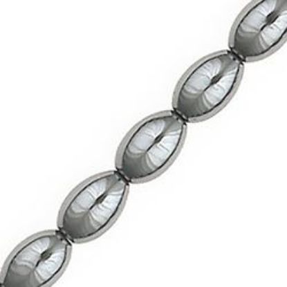 Picture of Hematine Rice Bead 5x8mm, 16" Strand