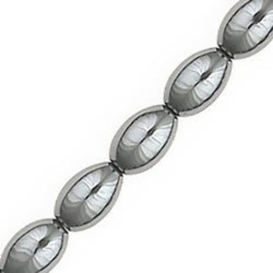 Picture of Hematine Rice Bead 5x8mm, 16" Strand