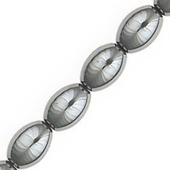 Picture of Hematine Rice Bead 6x9mm, 16" Strand