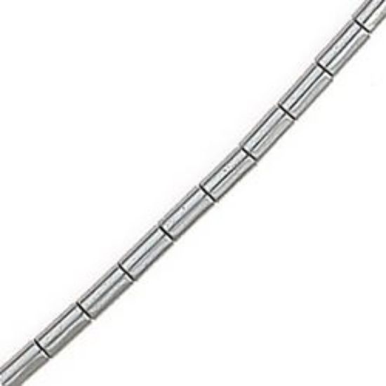 Picture of Hematine Heishi Tube Bead 2x4mm 16" Strand