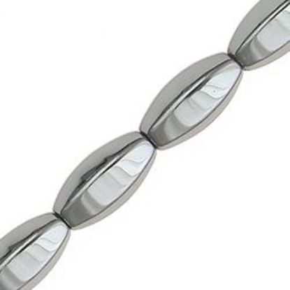 Picture of Hematine 6 Side Rice Bead 8x16mm 16" Strand