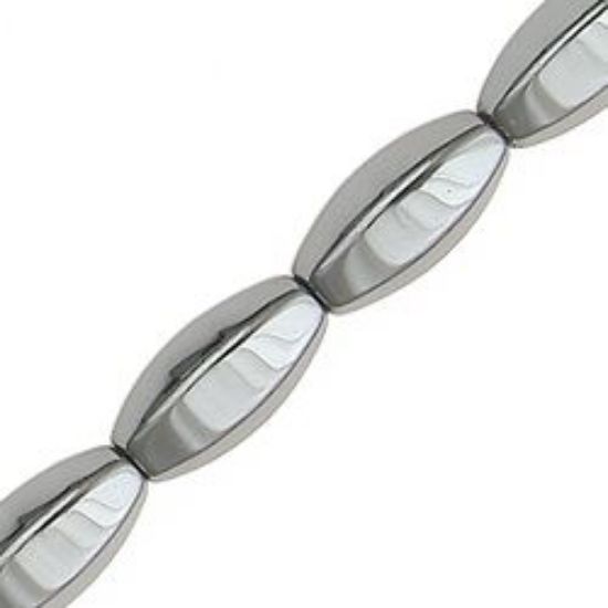 Picture of Hematine 6 Side Rice Bead 8x16mm 16" Strand