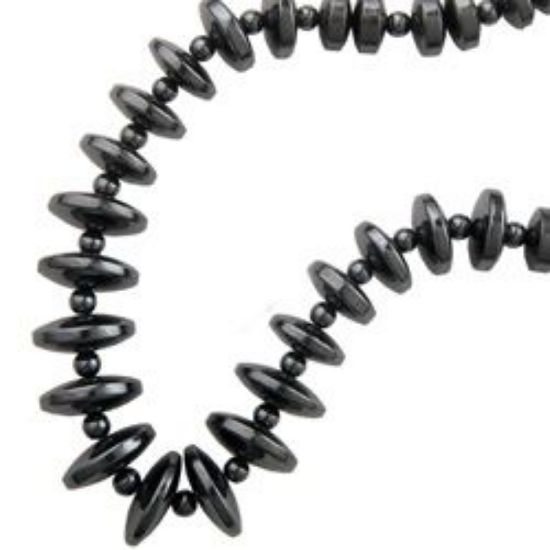 Picture of Hematine Graduated Button w/ Bead 16" Strand