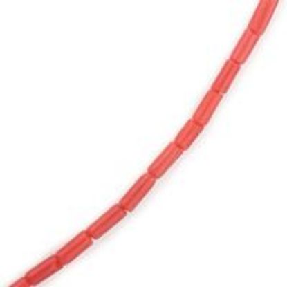 Picture of Red  Coral Tube Beads 2-3mm 18" Strand