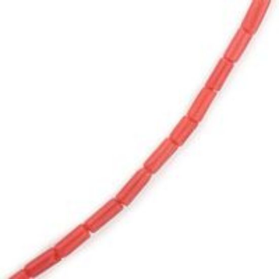 Picture of Red  Coral Tube Beads 2-3mm 18" Strand