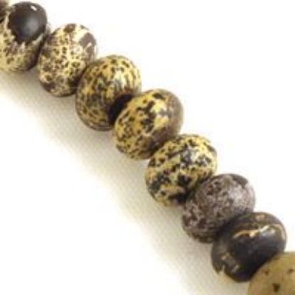 Picture of Rondelle Paint Brush Jasper Bead 8mm 8" Strand