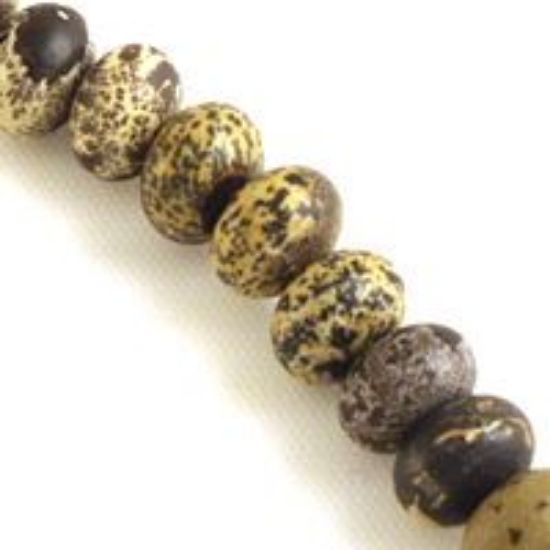Picture of Rondelle Paint Brush Jasper Bead 8mm 8" Strand