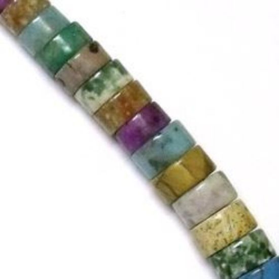 Picture of Graduated Multi Heishi with Imitation Turquoise 6-14mm, 22" Strand