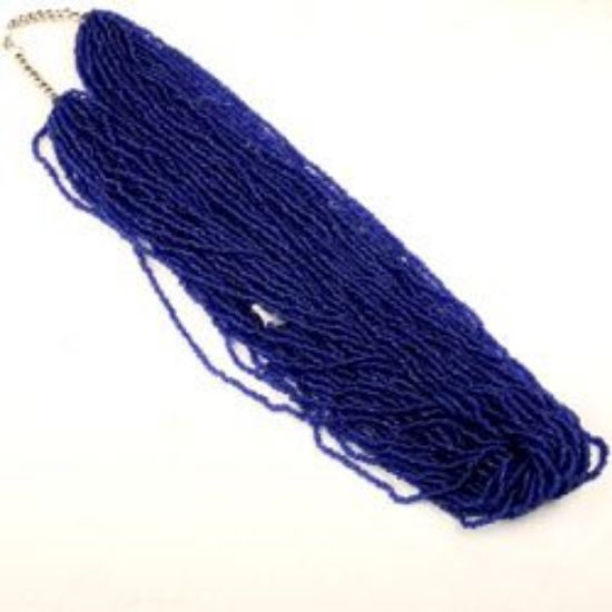 Picture of Blue Multi Strand Seed Bead Necklace