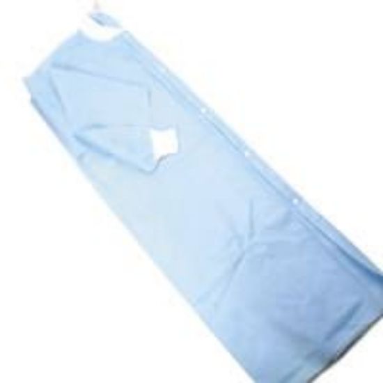Picture of Large Knee Length Sky Blue Disposable Lab Coat