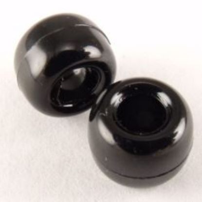 Picture of Plastic Black Opaque Crow Beads 9x6mm<br />100 Beads