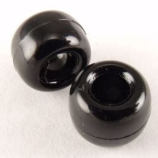 Picture of Plastic Black Opaque Crow Beads 9x6mm<br />100 Beads
