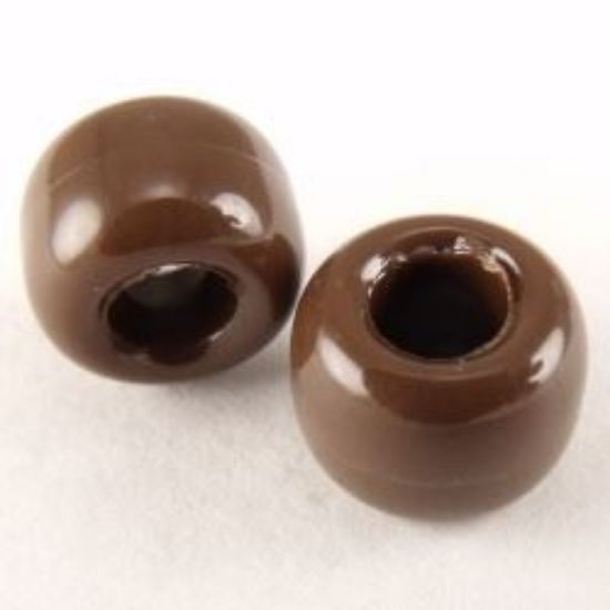 Picture of Plastic Brown Opaque Crow Beads 9x6mm<br />100 Beads
