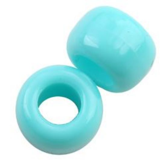 Picture of Plastic Turquoise Opaque Crow Beads 9x6mm<br />100 Beads