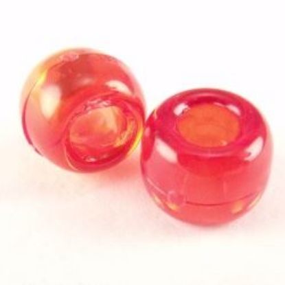 Picture of Plastic Red Transparent Crow Beads 9x6mm<br />100 Beads
