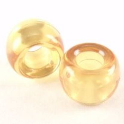 Picture of Plastic Amber Transparent Crow Beads 9x6mm<br />100 Beads