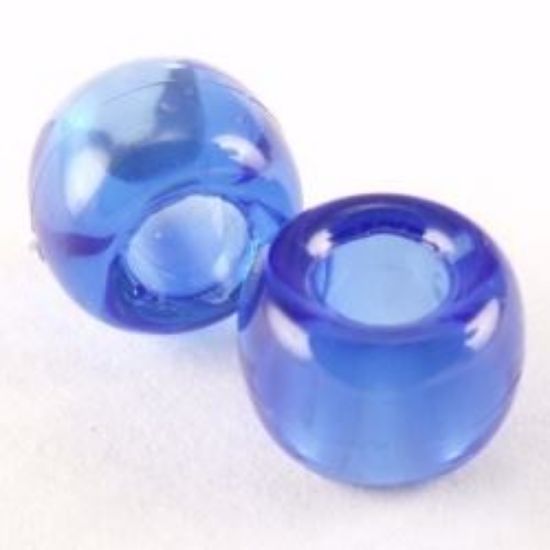 Picture of Plastic Royal Blue Transparent Crow Beads 9x6mm<br />100 Beads