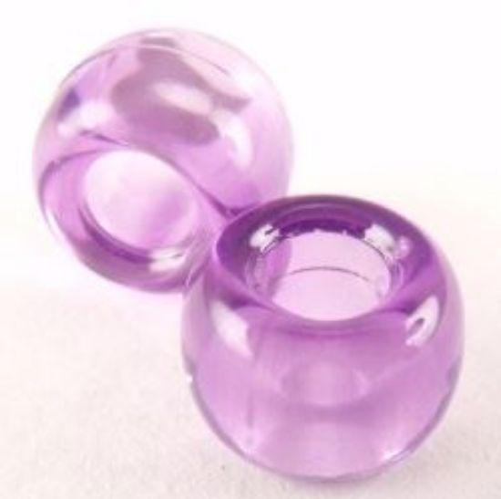Picture of Plastic Lavender Transparent Crow Beads 9x6mm<br />100 Beads
