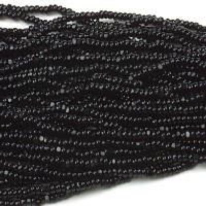 Picture of Size 13 Cut Czech Seed Bead, Black (#1), Sold by the Hank