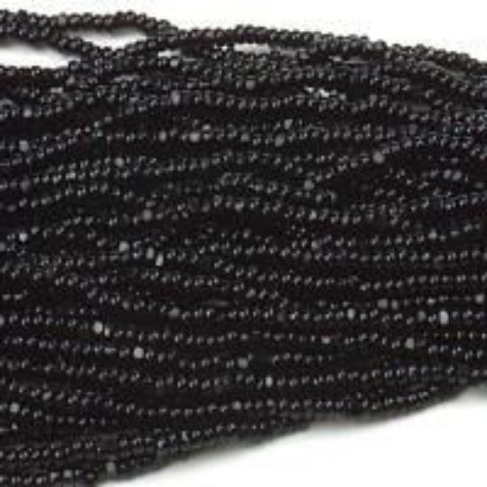 Picture of Size 13 Cut Czech Seed Bead, Black (#1), Sold by the Hank