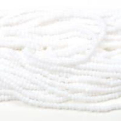 Picture of Size 13 Cut Czech Seed Bead, White (#26) Sold by the Hank