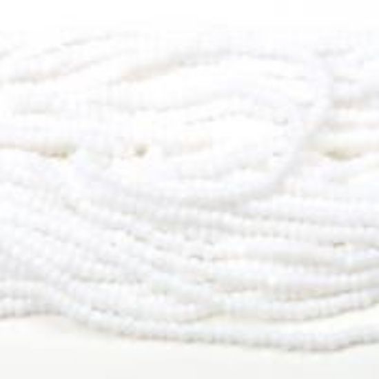 Picture of Size 13 Cut Czech Seed Bead, White (#26) Sold by the Hank