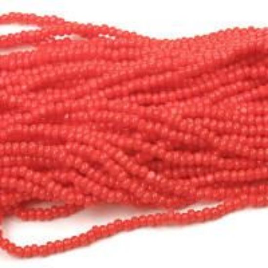 Picture of Size 13 Cut Seed Bead, Coral, Sold by the Hank