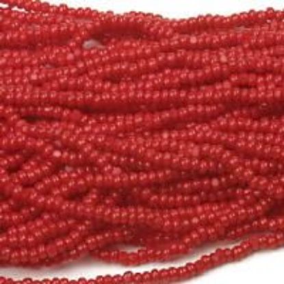 Picture of Size 13 Cut Czech Seed Bead, Medium Dark Red (#82), Sold by the Hank