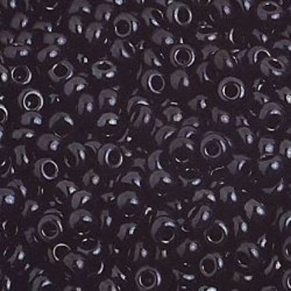 Picture of Size 10 Czech Seed Beads, Opaque Black, Approximately 25 Grams
