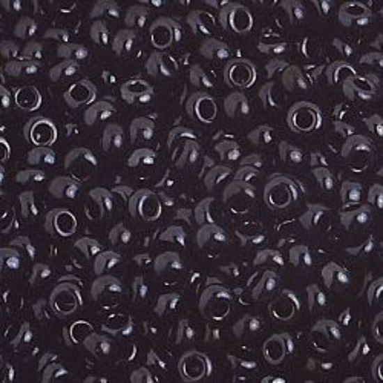 Picture of Size 10 Czech Seed Beads, Opaque Black, Approximately 25 Grams