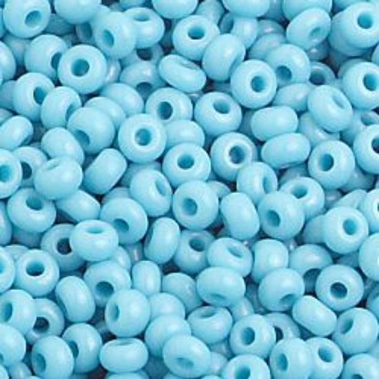 Picture of Size 10 Czech Seed Beads, Opaque Turquoise Blue, Approximately 25 Grams