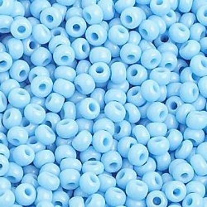 Picture of Size 10 Czech Seed Beads, Opaque Light Blue, Approximately 25 Grams