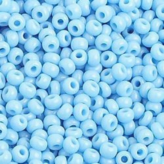 Picture of Size 10 Czech Seed Beads, Opaque Light Blue, Approximately 25 Grams