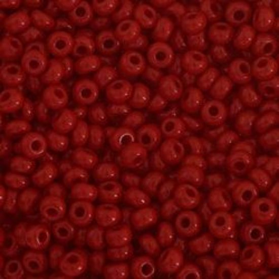 Picture of Size 10 Czech Seed Beads, Opaque Medium Dark Red, Approximately 25 Grams