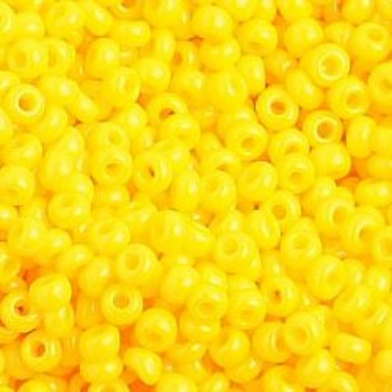 Picture of Size 10 Czech Seed Beads, Opaque Gold Yellow, Approximately 25 Grams
