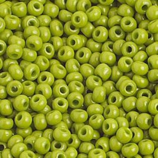 Picture of Size 10 Czech Seed Beads, Opaque Olive, Approximately 25 Grams
