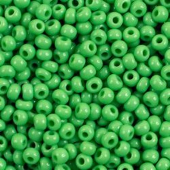 Picture of Size 11 Czech Seed Beads, Opaque Light Green, Approximately 25 Grams