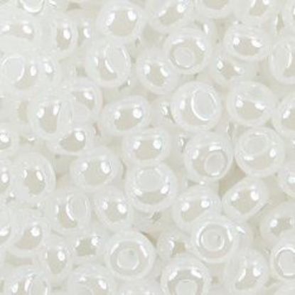 Picture of Size 11 Czech Seed Beads, Opaque White Pearl Dyed, Approximately 25 Grams