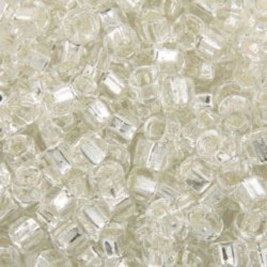 Picture of Size 6 Japanese Seed Beads, Silver-Lined Crystal (#1), Approximately 25 Grams