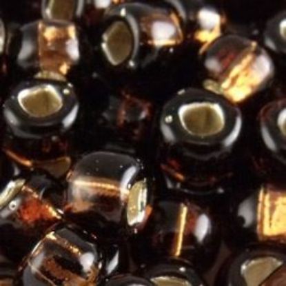 Picture of Size 6 Japanese Seed Beads, Silver-Lined Brown (#5D), Approximately 25 Grams